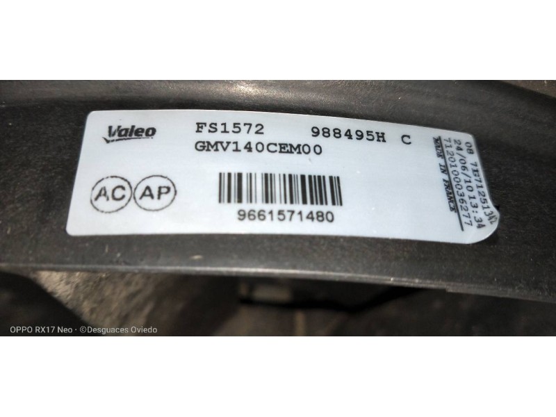 Recambio de electroventilador para peugeot 3008 sport pack referencia OEM IAM 9661571480  