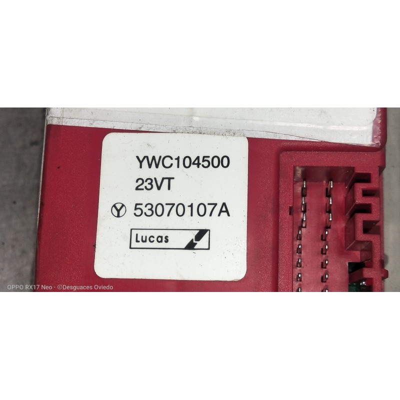 Recambio de caja reles / fusibles para mg rover serie 45 (rt) classic (5-ptas.) referencia OEM IAM YWC104500 53070107A 