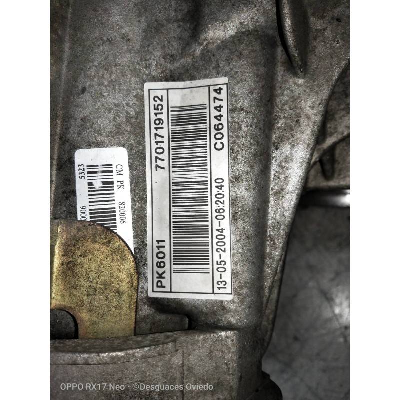 Recambio de caja cambios para renault espace iv (jk0) 2.2 dci turbodiesel referencia OEM IAM PK6011 C064474 7701719152