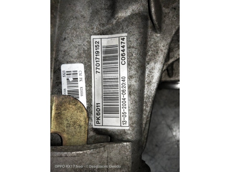Recambio de caja cambios para renault espace iv (jk0) 2.2 dci turbodiesel referencia OEM IAM PK6011 C064474 7701719152