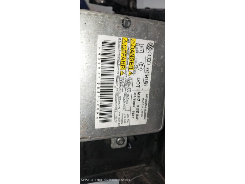Recambio de faro izquierdo para audi q5 (8r) 3.0 tdi referencia OEM IAM 8K0941597 XENON 
