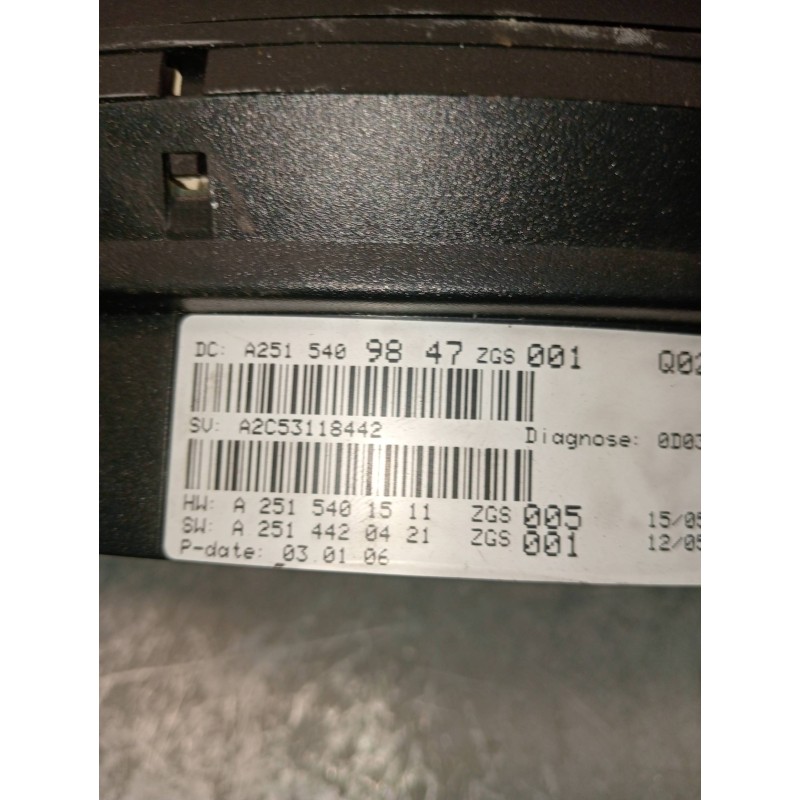 Recambio de cuadro instrumentos para mercedes clase r (w251) 320 cdi (251.022) referencia OEM IAM A2C53118442 A2515401511 A25144
