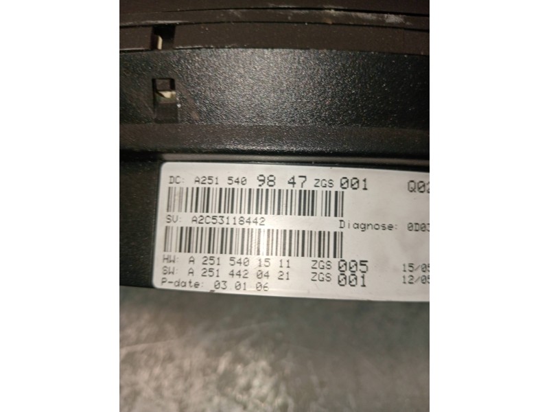 Recambio de cuadro instrumentos para mercedes clase r (w251) 320 cdi (251.022) referencia OEM IAM A2C53118442 A2515401511 A25144