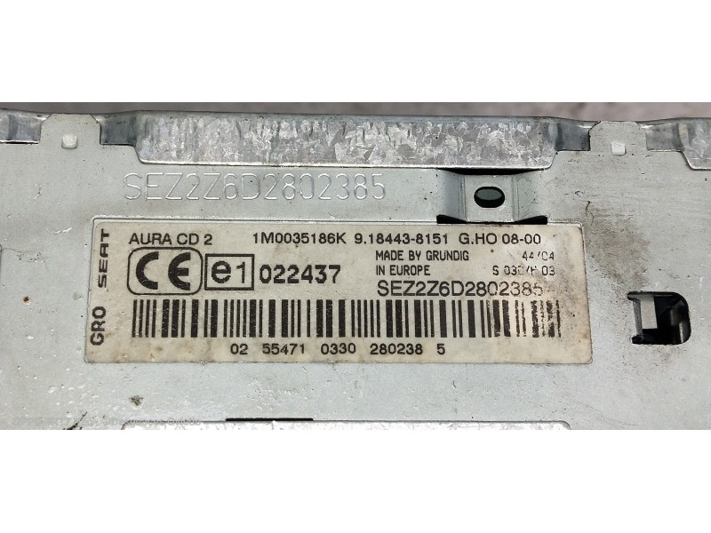 Recambio de sistema audio / radio cd para seat leon (1m1) signo referencia OEM IAM 1M0035186K  