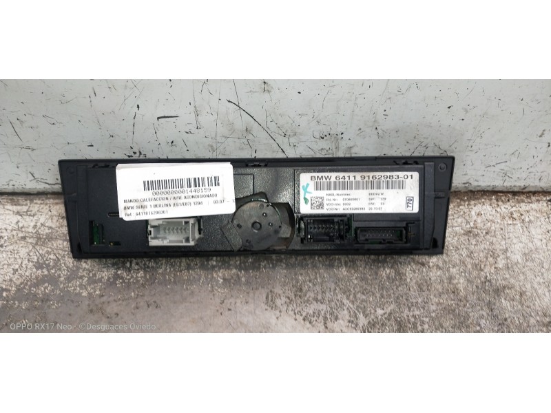Recambio de mando calefaccion / aire acondicionado para bmw serie 1 berlina (e81/e87) 120d referencia OEM IAM 6411916298301 A2C5