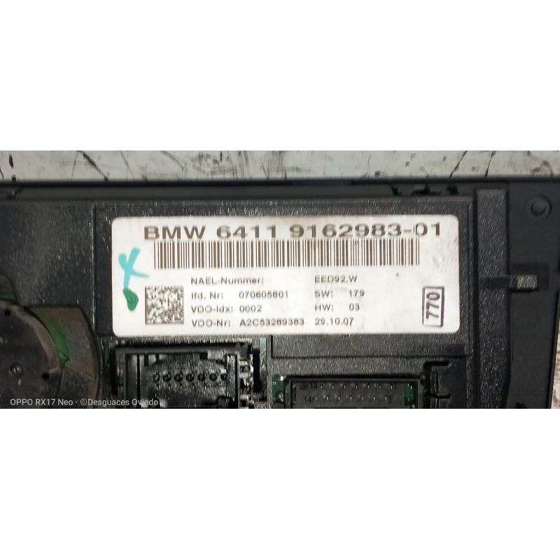 Recambio de mando calefaccion / aire acondicionado para bmw serie 1 berlina (e81/e87) 120d referencia OEM IAM 6411916298301 A2C5