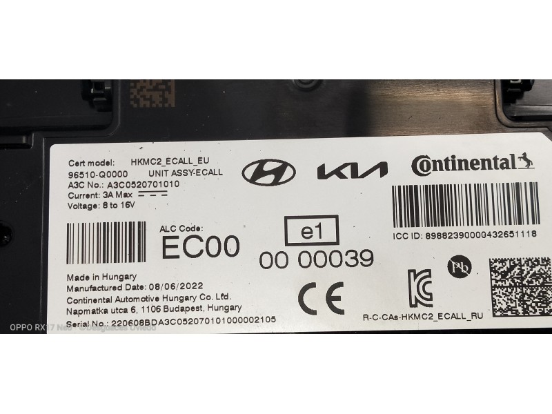 Recambio de modulo electronico para hyundai i20 klass referencia OEM IAM 96510Q0000 A3C0520701010 