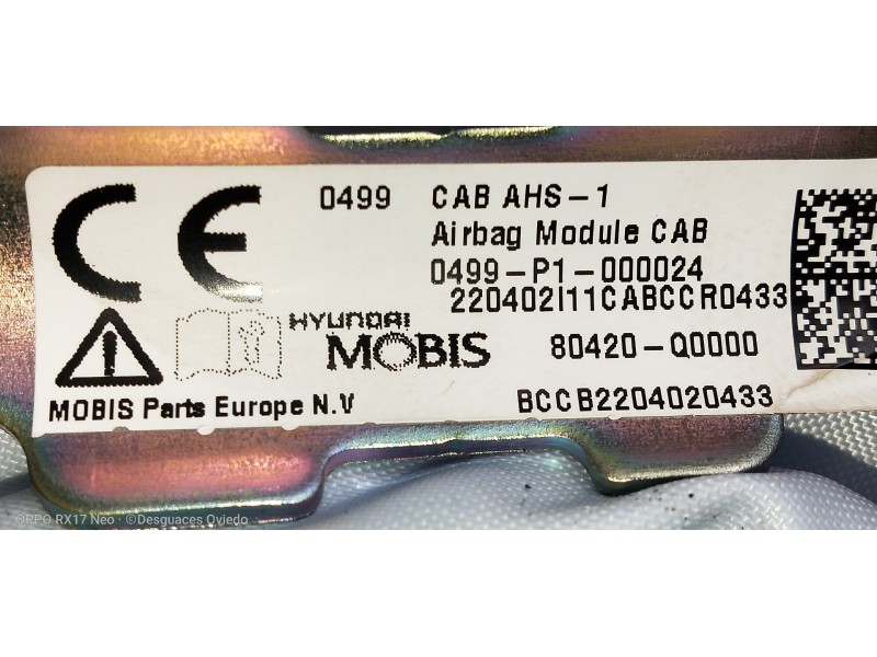 Recambio de airbag cortina delantero derecho para hyundai i20 klass referencia OEM IAM 0499P1000024 80420Q0000 