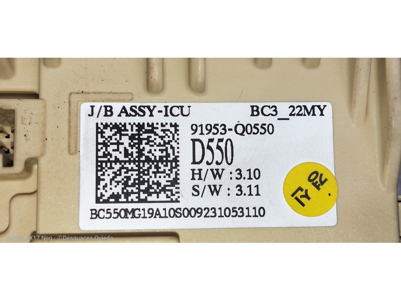 Recambio de caja reles / fusibles para hyundai i20 klass referencia OEM IAM 91953Q0550  