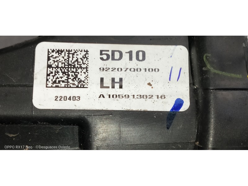 Recambio de faro antiniebla izquierdo para hyundai i20 klass referencia OEM IAM 92207Q0100 A1059130216 