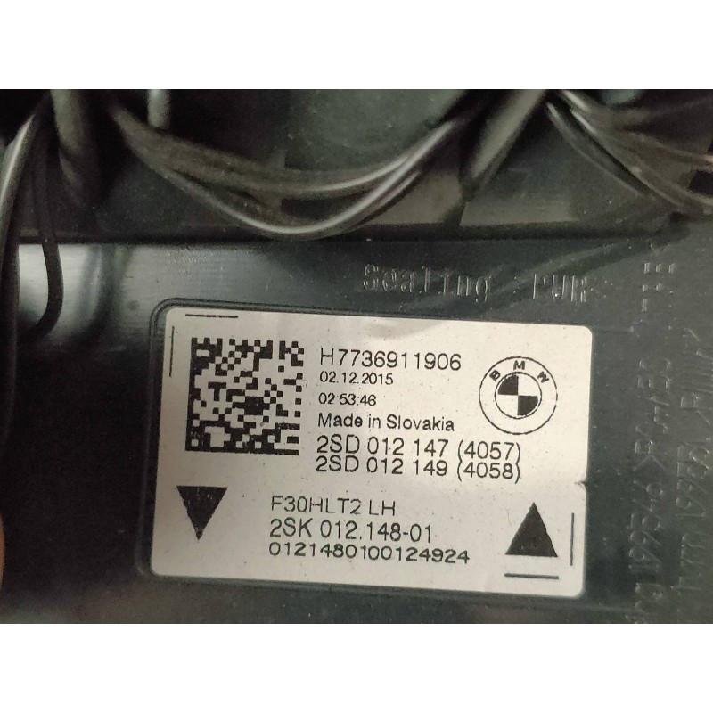 Recambio de piloto trasero izquierdo interior para bmw serie 3 lim. (f30) 318d referencia OEM IAM 7736911906 2SD0121494058 2SD01