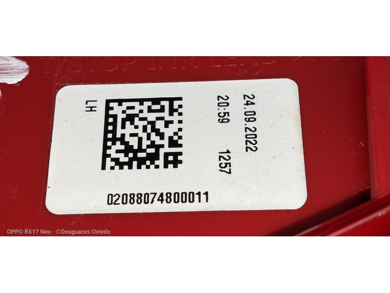 Recambio de piloto trasero izquierdo para hyundai i20 klass referencia OEM IAM 02088074800011  