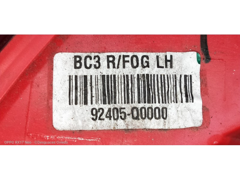 Recambio de piloto trasero izquierdo paragolpes para hyundai i20 klass referencia OEM IAM 92405Q0000  