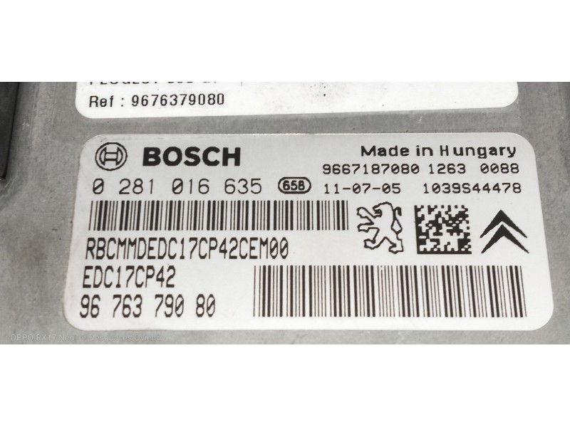 Recambio de centralita motor uce para peugeot 508 gt referencia OEM IAM 9676379080 0281016635 9667187080