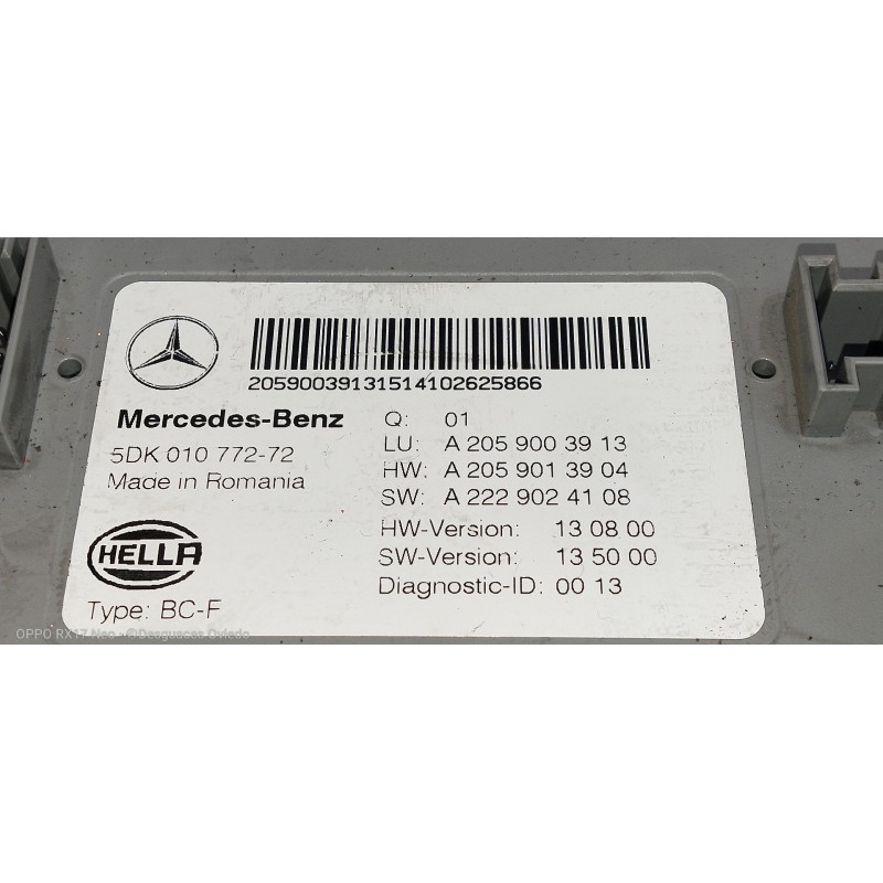 Recambio de modulo electronico para mercedes clase c (w205) lim. c 220 cdi bluetec (205.004) referencia OEM IAM A2059003913 5DK0