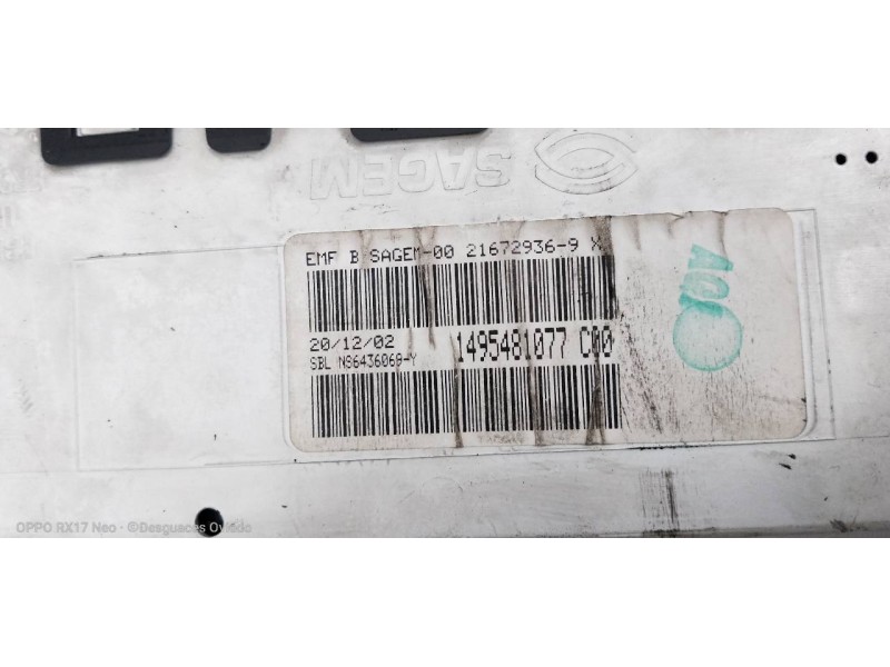 Recambio de pantalla multifuncion para peugeot 807 sr pack referencia OEM IAM 1495481077  