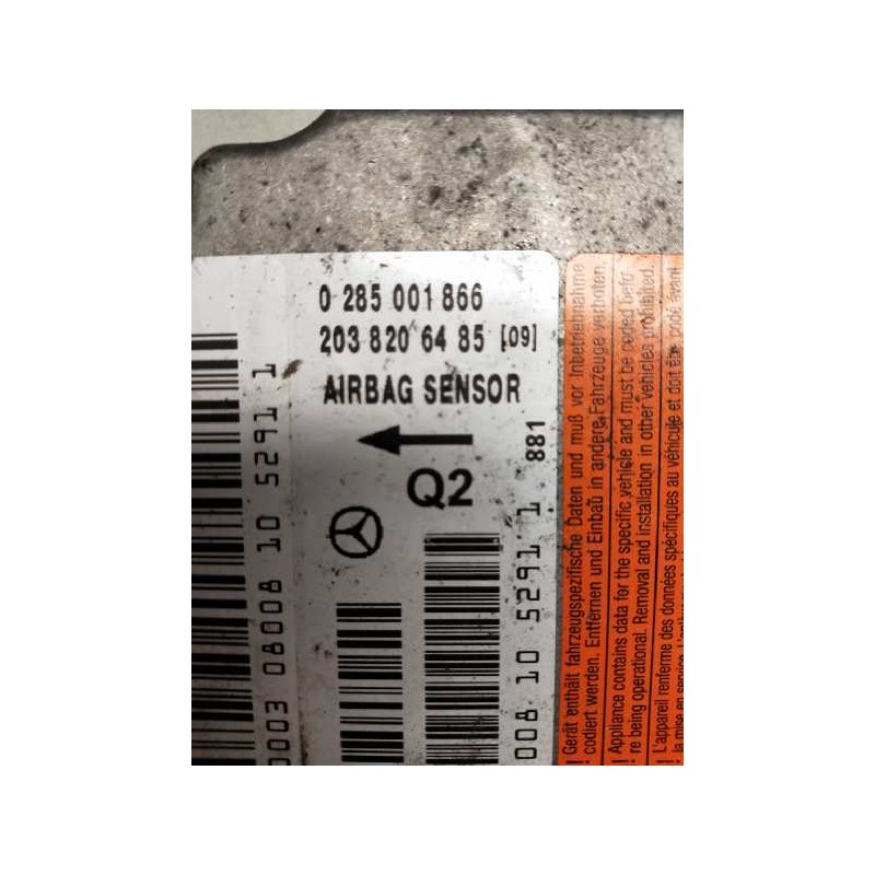 Recambio de centralita airbag para mercedes clase c (w203) berlina 2.2 cdi cat referencia OEM IAM 0285001866 2038206485 Q2