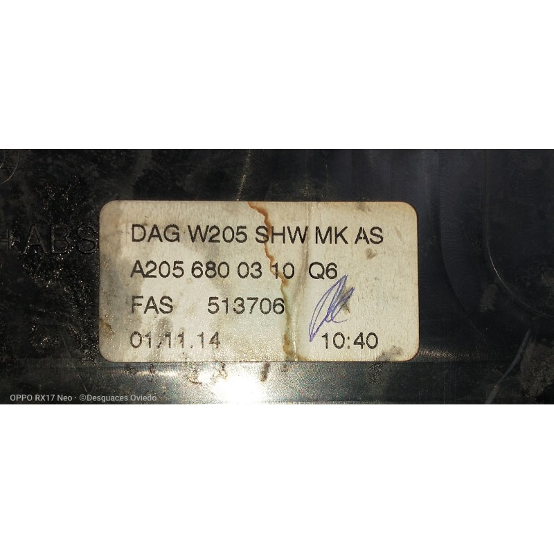 Recambio de mando multifuncion para mercedes clase c (w205) lim. c 220 cdi bluetec (205.004) referencia OEM IAM A2056800310Q6 CO