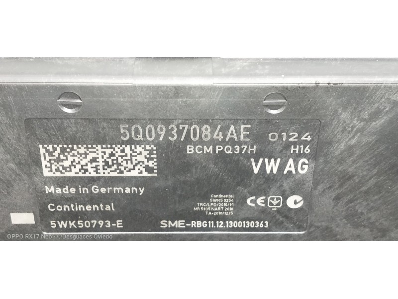 Recambio de modulo electronico para volkswagen golf vii lim. (5g1) 2.0 tdi referencia OEM IAM 5Q0937084AE 5WK50793E 