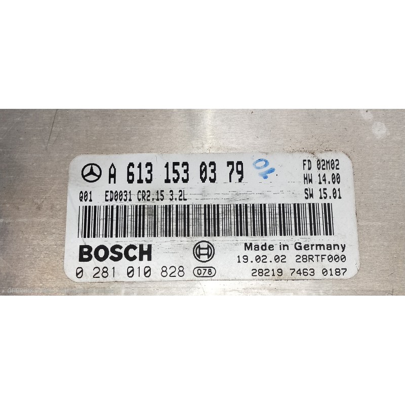 Recambio de centralita motor uce para mercedes clase s (w220) berlina 320 cdi (220.026) referencia OEM IAM A6131530379 028101082