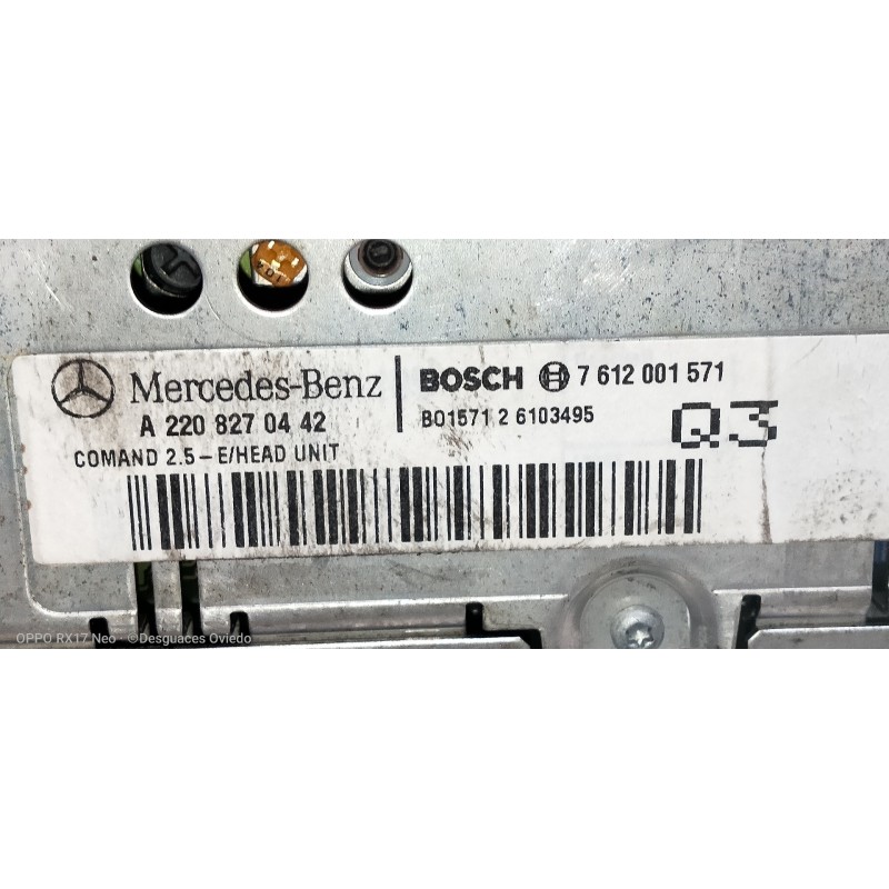 Recambio de sistema navegacion gps para mercedes clase s (w220) berlina 320 cdi (220.026) referencia OEM IAM A2208270442 8638204