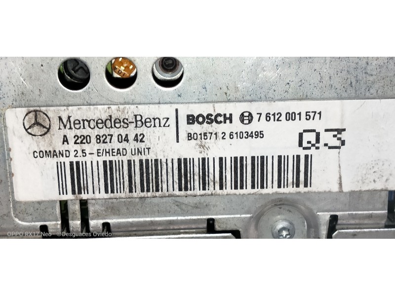 Recambio de sistema navegacion gps para mercedes clase s (w220) berlina 320 cdi (220.026) referencia OEM IAM A2208270442 8638204