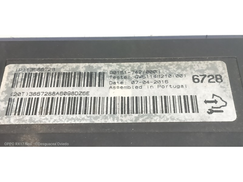 Recambio de modulo electronico para opel zafira tourer excellence referencia OEM IAM 901517420003 GW51148210 13586728