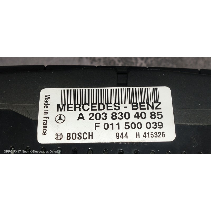 Recambio de mando calefaccion / aire acondicionado para mercedes clase clk (w209) coupe 220 cdi (209.308) referencia OEM IAM A20