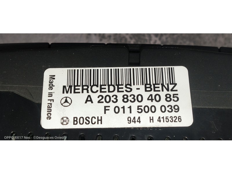 Recambio de mando calefaccion / aire acondicionado para mercedes clase clk (w209) coupe 220 cdi (209.308) referencia OEM IAM A20