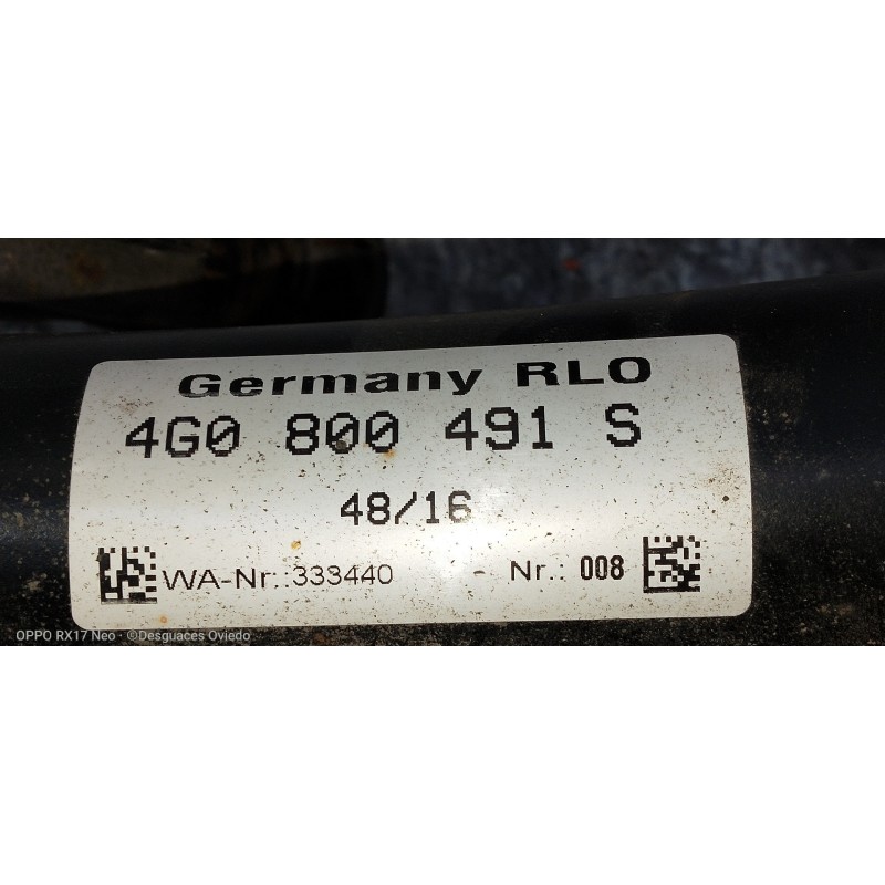 Recambio de refuerzo paragolpes trasero para audi a6 avant (4gd) 2.0 tdi ultra referencia OEM IAM 4G0800491  CON REMOLQUE