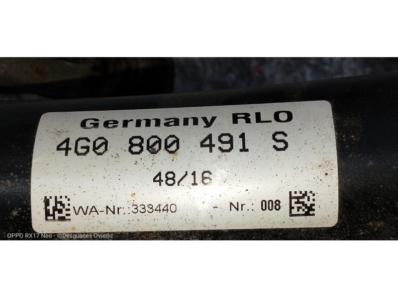 Recambio de refuerzo paragolpes trasero para audi a6 avant (4gd) 2.0 tdi ultra referencia OEM IAM 4G0800491  CON REMOLQUE