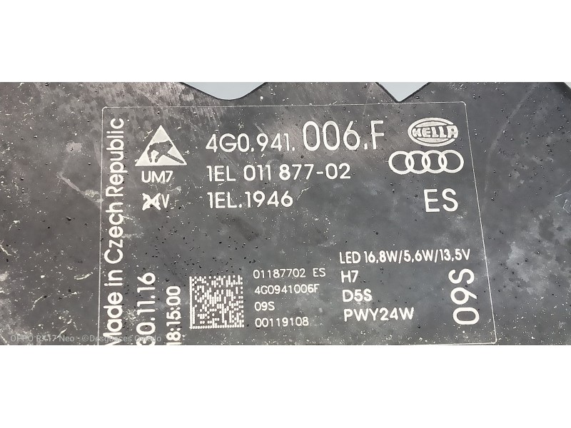 Recambio de faro derecho para audi a6 avant (4gd) 2.0 tdi ultra referencia OEM IAM   