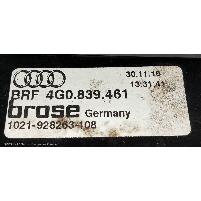 Recambio de elevalunas trasero izquierdo para audi a6 avant (4gd) 2.0 tdi ultra referencia OEM IAM 4G0839461 1021928263108 5P