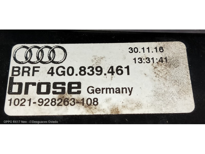 Recambio de elevalunas trasero izquierdo para audi a6 avant (4gd) 2.0 tdi ultra referencia OEM IAM 4G0839461 1021928263108 5P