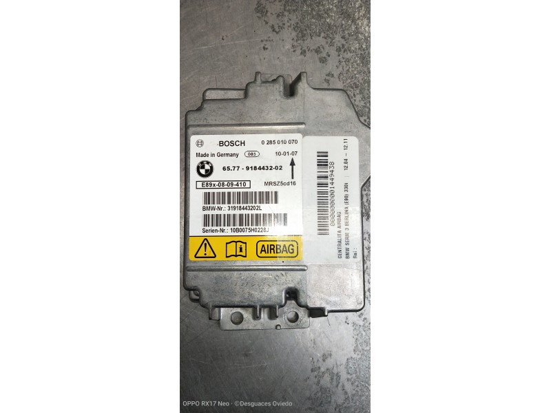 Recambio de centralita airbag para bmw serie 3 berlina (e90) 330i referencia OEM IAM 6577918443202 0285010070 31918443202L