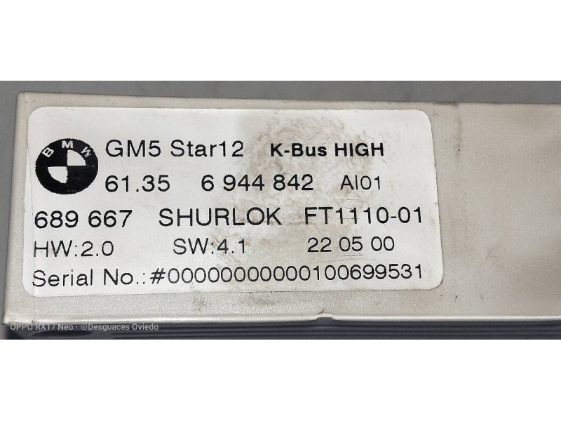 Recambio de modulo electronico para bmw serie 3 coupe (e46) 320 cd referencia OEM IAM 61356944842  