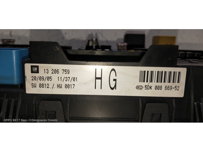 Recambio de caja reles / fusibles para opel zafira b cosmo referencia OEM IAM 5DK00866952 13206759 