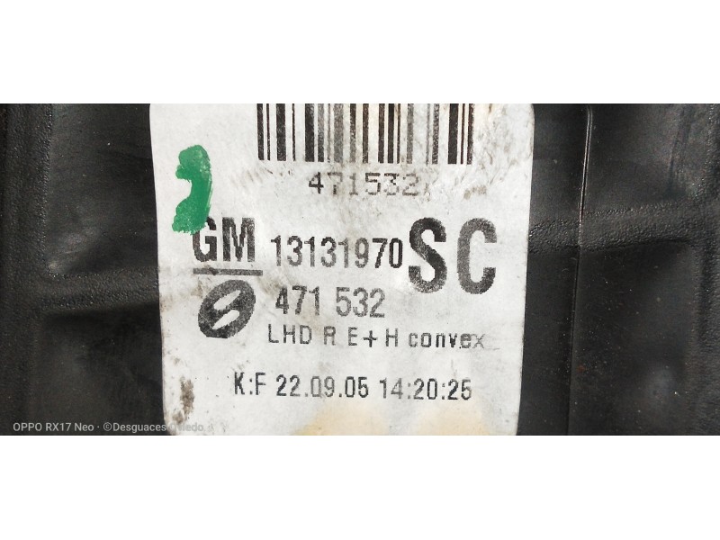 Recambio de retrovisor derecho para opel zafira b cosmo referencia OEM IAM 13131970SC 471532 