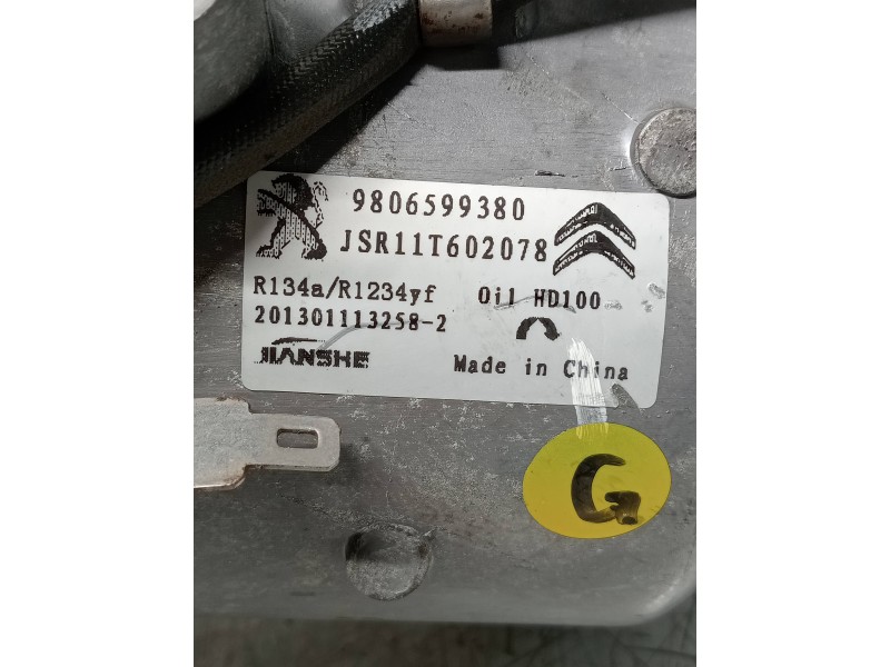Recambio de compresor aire acondicionado para citroen c-elysée exclusive referencia OEM IAM 9806599380 JSR11T602078 