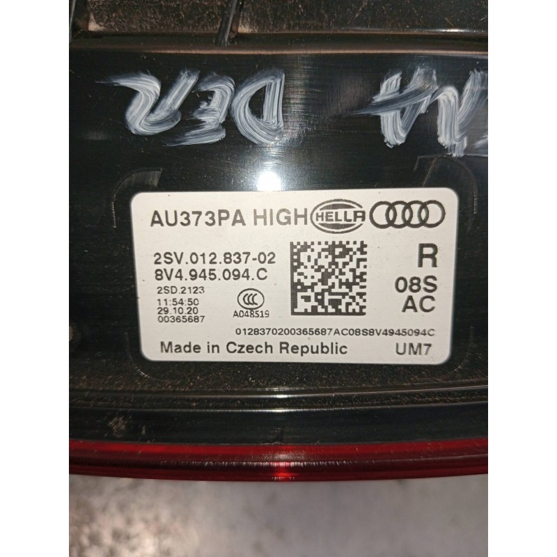 Recambio de piloto trasero derecho interior para audi a3 sportback (8vf) basic e-tron referencia OEM IAM 2SV01283702 8V4945094C 