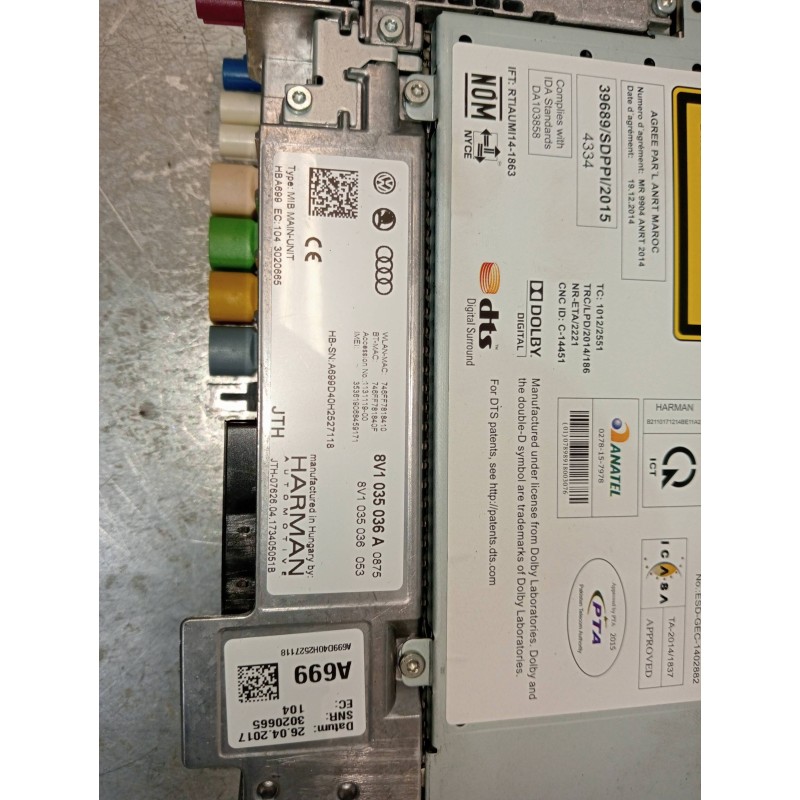 Recambio de sistema navegacion gps para audi a3 sportback (8vf) basic e-tron referencia OEM IAM 8V1035036A 6434AA270 