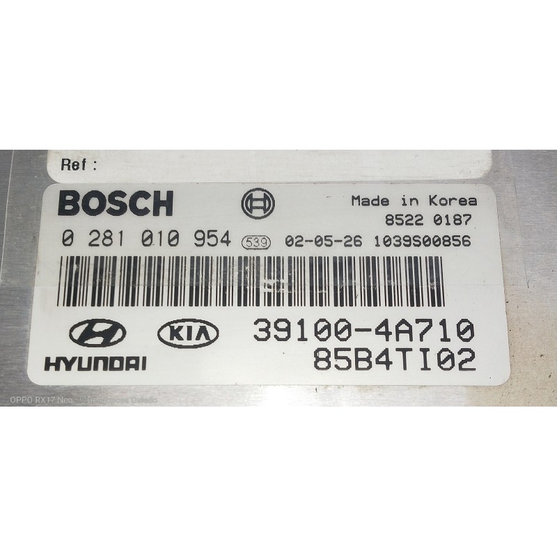 Recambio de centralita motor uce para kia sorento 2.5 crdi vgt ex1 referencia OEM IAM 391004A710 85B4TI02 0281010954