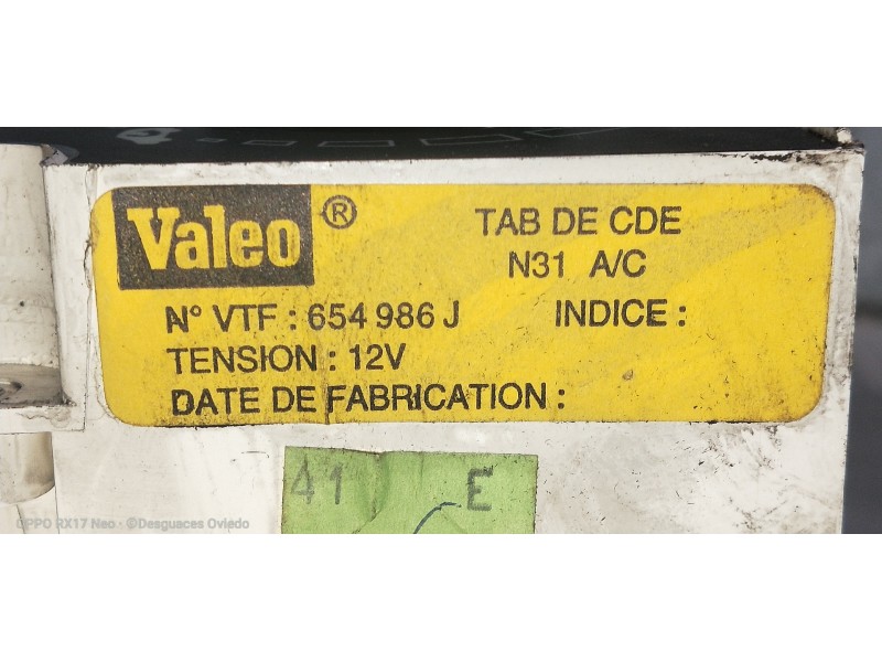 Recambio de mando calefaccion / aire acondicionado para peugeot partner (s1) break referencia OEM IAM 654986J  