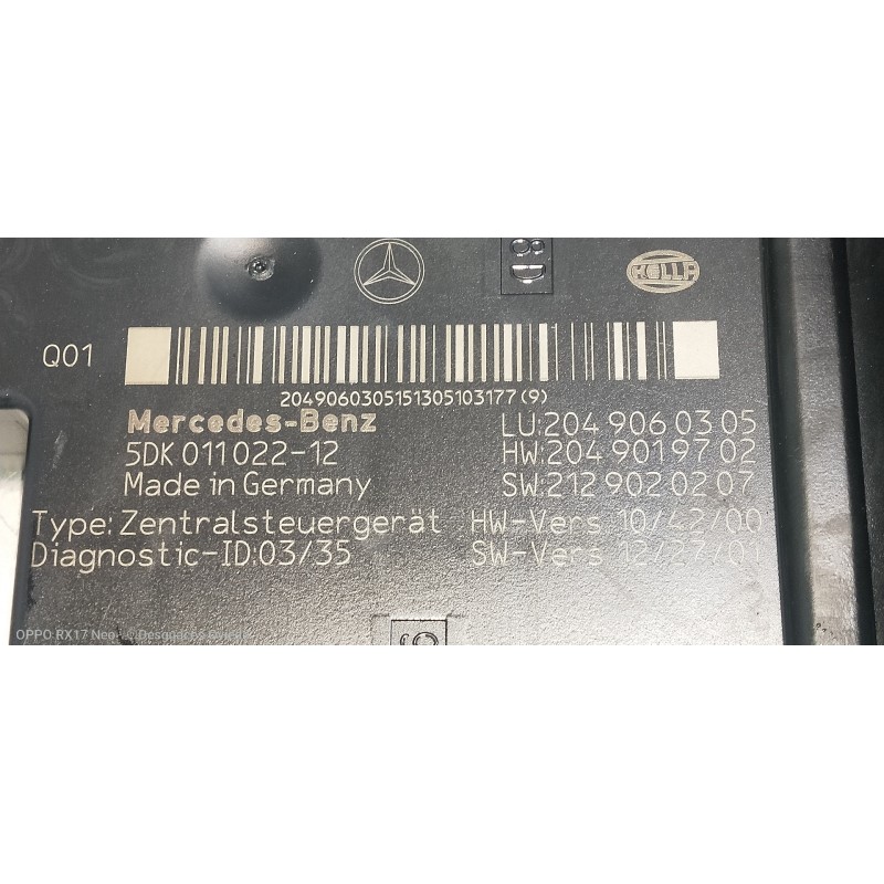 Recambio de caja reles / fusibles para mercedes clase c (w204) lim. c 180 cdi blueefficiency (204.000) referencia OEM IAM 5DK011