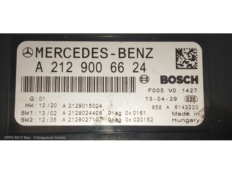 Recambio de caja reles / fusibles para mercedes clase c (w204) lim. c 180 cdi blueefficiency (204.000) referencia OEM IAM A21290