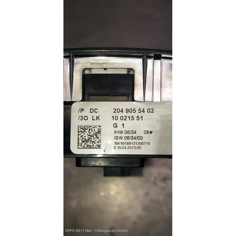 Recambio de mando elevalunas delantero izquierdo para mercedes clase c (w204) lim. c 180 cdi blueefficiency (204.000) referencia