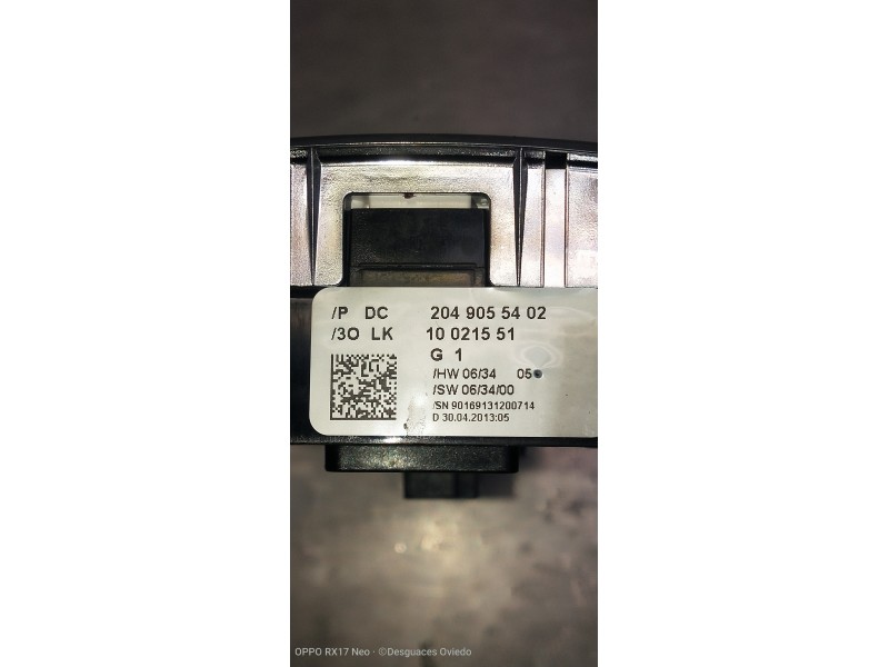 Recambio de mando elevalunas delantero izquierdo para mercedes clase c (w204) lim. c 180 cdi blueefficiency (204.000) referencia