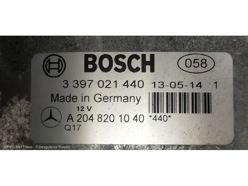 Recambio de motor limpia delantero para mercedes clase c (w204) lim. c 180 cdi blueefficiency (204.000) referencia OEM IAM 33970
