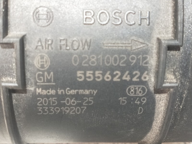 Recambio de caudalimetro para opel astra j lim. excellence referencia OEM IAM 0281002912 55562426 