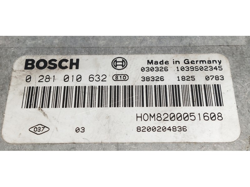 Recambio de centralita motor uce para renault trafic combi (ab 4.01) 29 ln combi9 acristalado referencia OEM IAM HOM8200051608 0